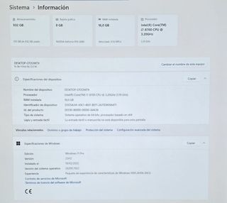 PC Gaming i7 Nvidia RTX 2080 16Gb RAM 1Tb NVMe