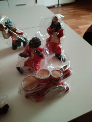 Figuras Jazz Negritos Orquesta de porcelana