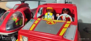 Camión y helicóptero de bomberos Playmobil