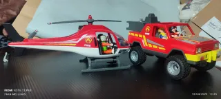 Camión y helicóptero de bomberos Playmobil