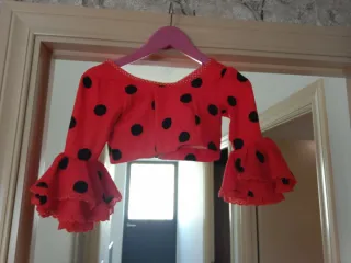 Traje de flamenca lunares rojo