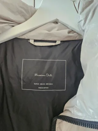 Plumífero Massimo Dutti plateado mujer