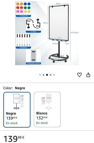 Pizarra Blanca Magnética con Ruedas