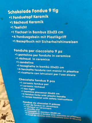 Set Fondue Cioccolato Eva Collection 9 Pezzi