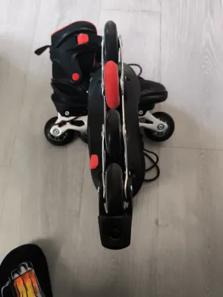 Patines en línea negros y rojos talla 41