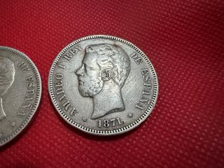 3 Monedas 5 Pesetas Plata