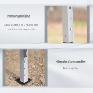 Carpa Gazebo Plegable 6x3m Gris