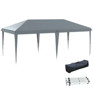Carpa Gazebo Plegable 6x3m Gris