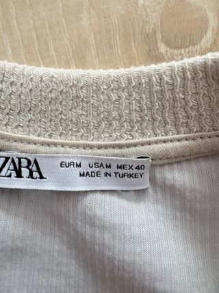 Camiseta Zara Hombre Talla M Beige
