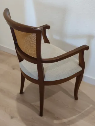 2 Sillas Comedor Madera y Caña