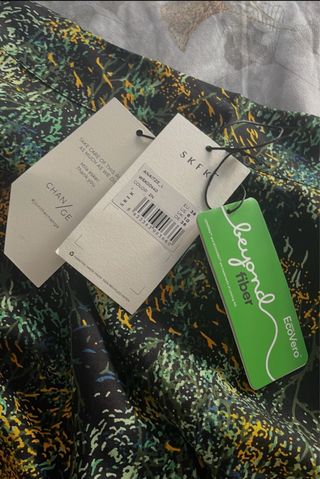 Falda midi estampada verde