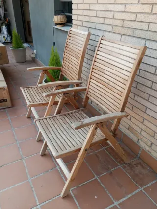 Sillón de teka plegable