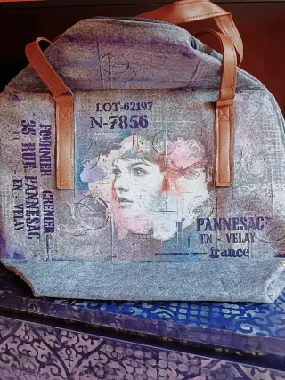 Bolso de fieltro estampado mujer