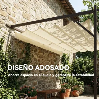 Pérgola de Jardín 3x3m Beige y Negra