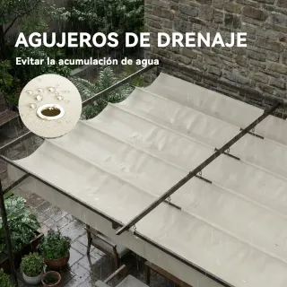 Pérgola de Jardín 3x3m Beige y Negra