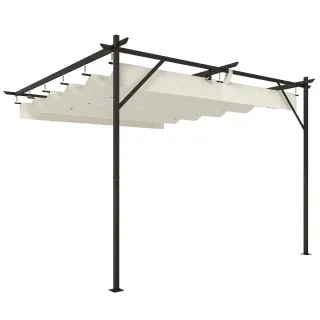 Pérgola de Jardín 3x3m Beige y Negra