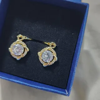 Pendientes chapados en oro 18k con circonitas