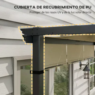 Cenador 3x3m con Techo Deslizante