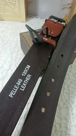 Cinturón Piel Hombre Marrón 120cm