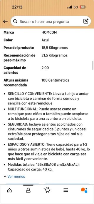 Carrito para niños bici/correr