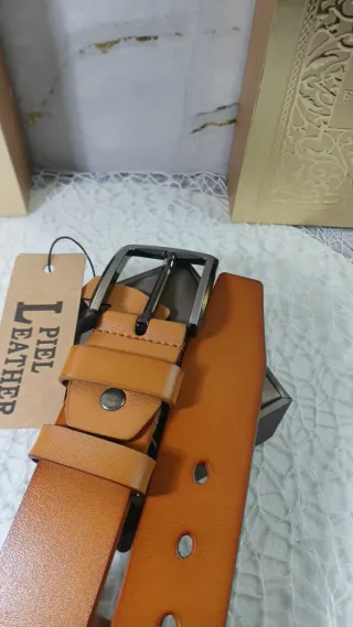 Cinturón de Cuero Hombre Marrón 120cm