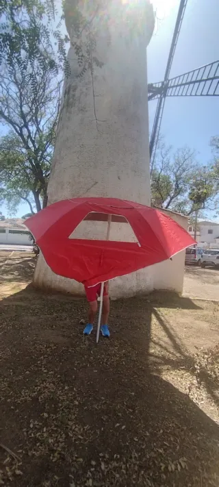 Sombrilla deportiva roja sport bella. 245 diámetro