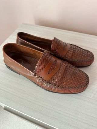 Mocassini uomo vera pelle marrone 44