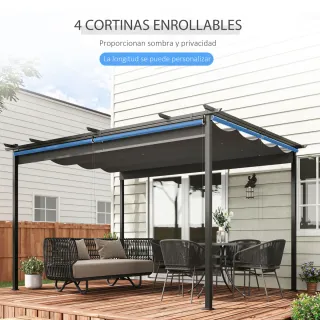 Pérgola de Jardín Gris Exterior