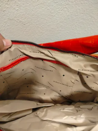 Borsa Alessia Massimo rossa effetto coccodrillo