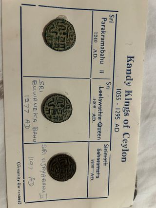 3 Monete Antiche Ceylon Kandy Kings