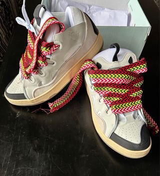 Lanvin Sneakers Beige Multicolor Lacci Grossi