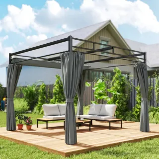 Pérgola de Jardín 3x3m con Techo Retráctil