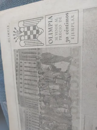 Periódico Falange 1945 Olimpia J.U.N rareza.