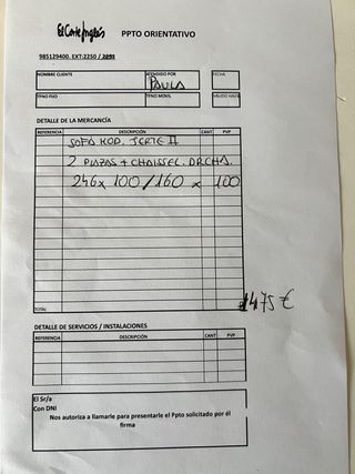Sofá con chaiselong modelo Jerte El Corte Inglés