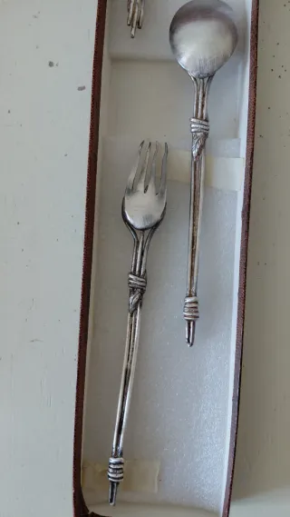 Set 3 posate artistiche metallo