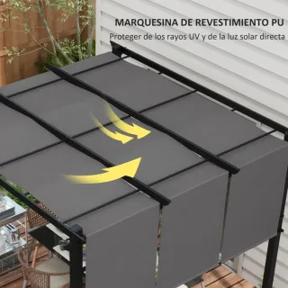 Cenador Exterior 3x3m Techo Deslizante