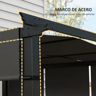 Cenador Exterior 3x3m Techo Deslizante