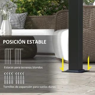 Cenador Exterior 3x3m Techo Deslizante