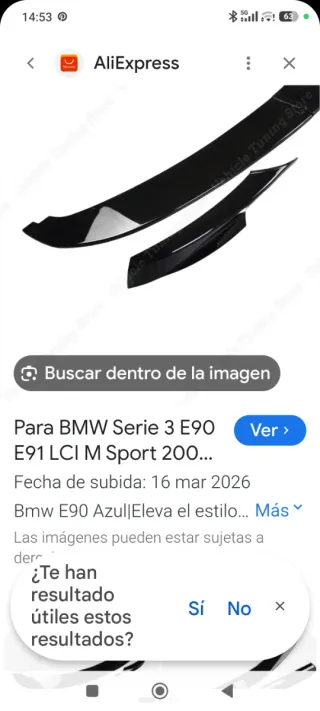 Difusor Lip BMW E90 Negro Brillante
