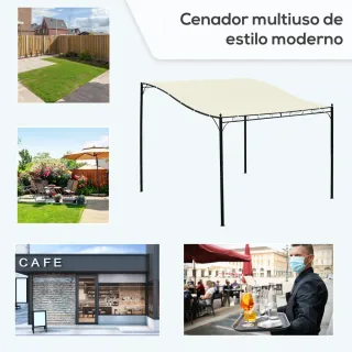 Cenador Jardín 3x3m con Toldo Beige