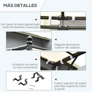 Cenador Jardín 3x3m con Toldo Beige