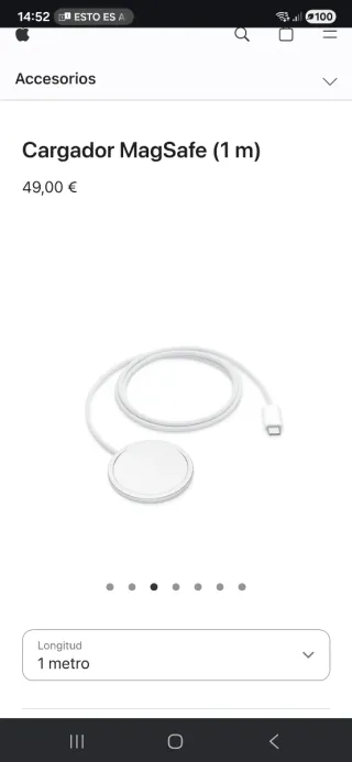 Cargador MagSafe 1m + Adaptador 30W (usb C) Apple