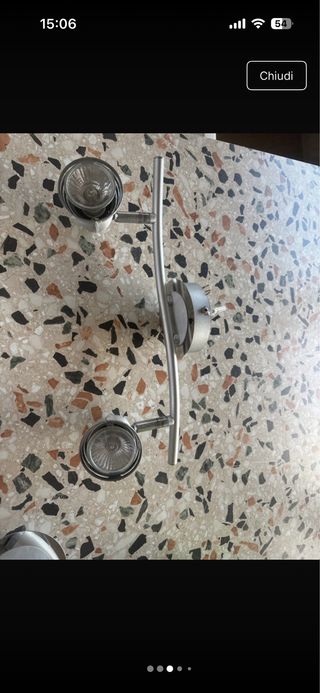 Lampadario moderno argento e bianco