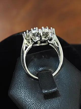 Anello donna con pietre viola e argento