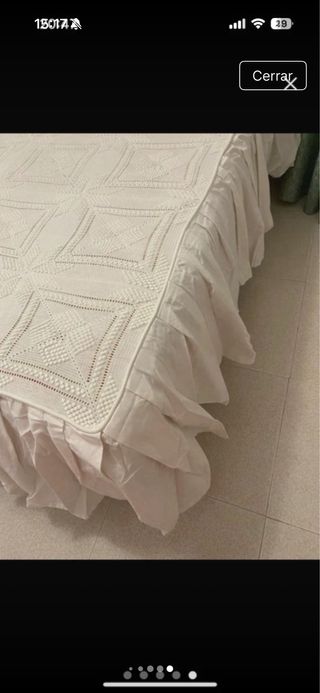 Colcha ganchillo Blanca Cama 135cm