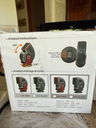 Riscaldatore per auto 12V-RED