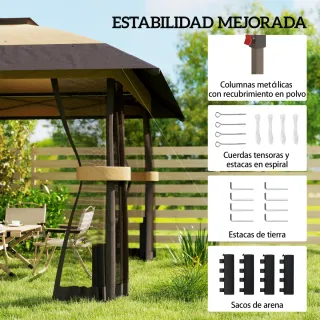 Carpa Plegable 4x4m Doble Techo