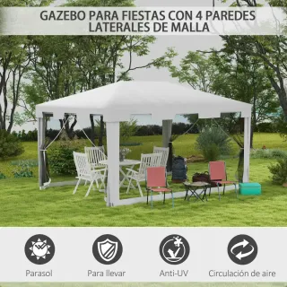 Cenador 4x3m con 4 Mosquiteras