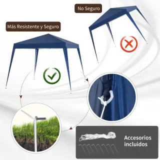 Carpa Plegable 3x3m Azul