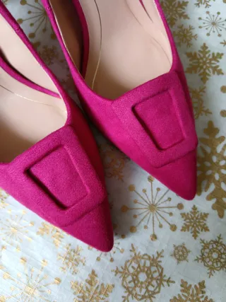 Zapatos Salón Zara Fucsia Talla 37